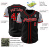 Custom Black Red-Gray Authentic Two Tone Baseball Jersey