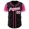 Custom Black White-Pink Authentic Two Tone Baseball Jersey
