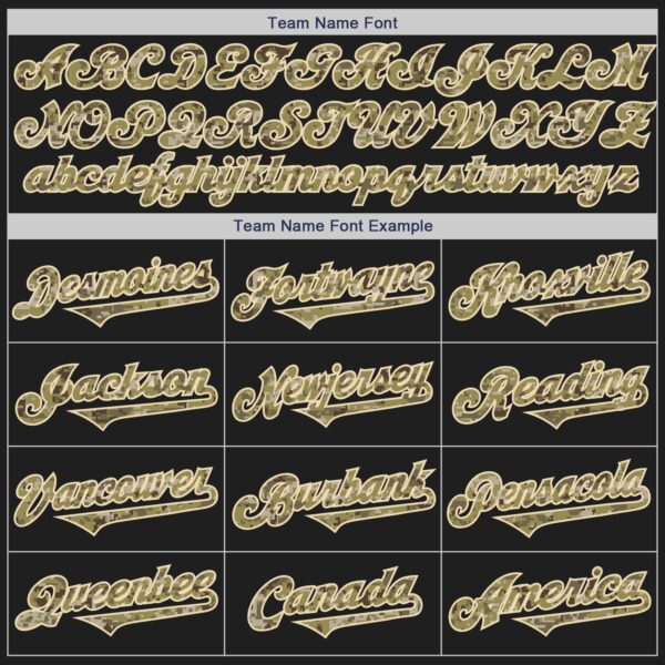 Custom Black Camo-Olive Authentic Two Tone Baseball Jersey