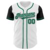 Custom White Kelly Green-Black Authentic Two Tone Baseball Jersey