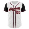 Custom White Crimson-Black Authentic Two Tone Baseball Jersey