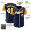 Custom Navy White-Gold Authentic Two Tone Baseball Jersey