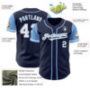 Custom Navy White-Light Blue Authentic Two Tone Baseball Jersey