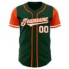 Custom Green White-Orange Authentic Two Tone Baseball Jersey