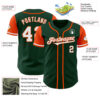 Custom Green White-Orange Authentic Two Tone Baseball Jersey