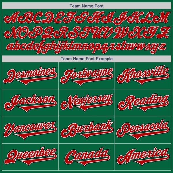 Custom Kelly Green Red-Black Authentic Two Tone Baseball Jersey