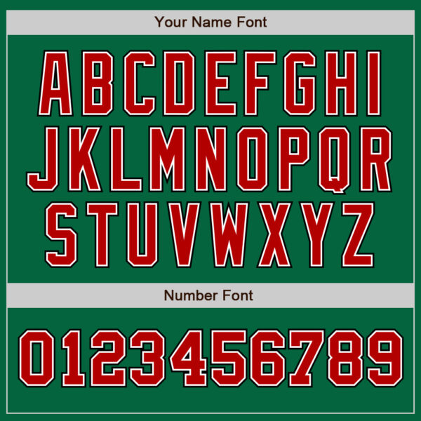 Custom Kelly Green Red-Black Authentic Two Tone Baseball Jersey