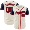 Custom Cream Red-Navy Authentic Two Tone Baseball Jersey