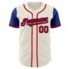 Custom Cream Red-Royal Authentic Two Tone Baseball Jersey