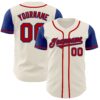 Custom Cream Red-Royal Authentic Two Tone Baseball Jersey