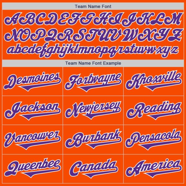 Custom Orange Purple-White Authentic Two Tone Baseball Jersey