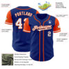 Custom Royal White-Orange Authentic Two Tone Baseball Jersey
