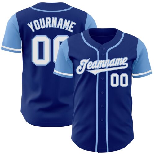 TwoTone0106 Custom Royal White-Light Blue Authentic Two Tone Baseball Jersey