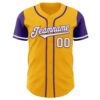 Custom Gold White-Purple Authentic Two Tone Baseball Jersey