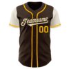 Custom Brown Gold-Cream Authentic Two Tone Baseball Jersey