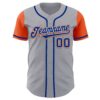Custom Gray Royal-Orange Authentic Two Tone Baseball Jersey