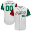 Custom White Kelly Green-Red Authentic Two Tone Baseball Jersey