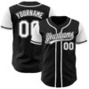 TwoTone0160 Custom Black White-Gray Authentic Two Tone Baseball Jersey
