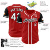 Custom Red White-Black Authentic Two Tone Baseball Jersey