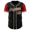 Custom Black Vintage USA Flag Cream-Red Authentic Two Tone Baseball Jersey