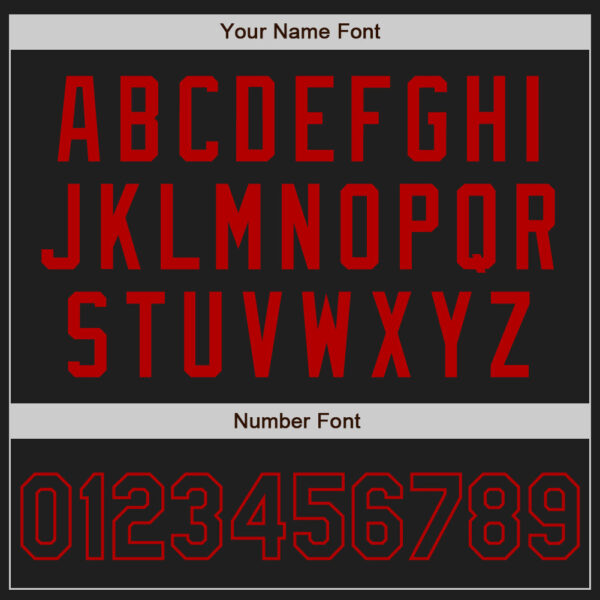 Custom Black Red Authentic Two Tone Baseball Jersey