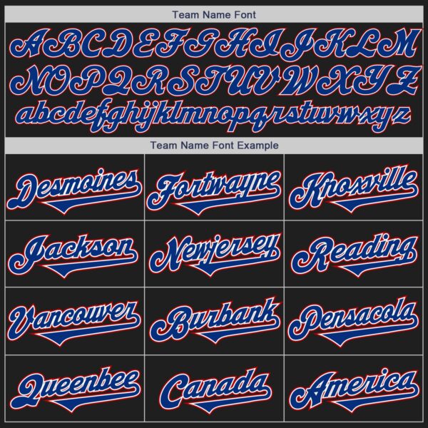 Custom Black Royal-Red Authentic Two Tone Baseball Jersey