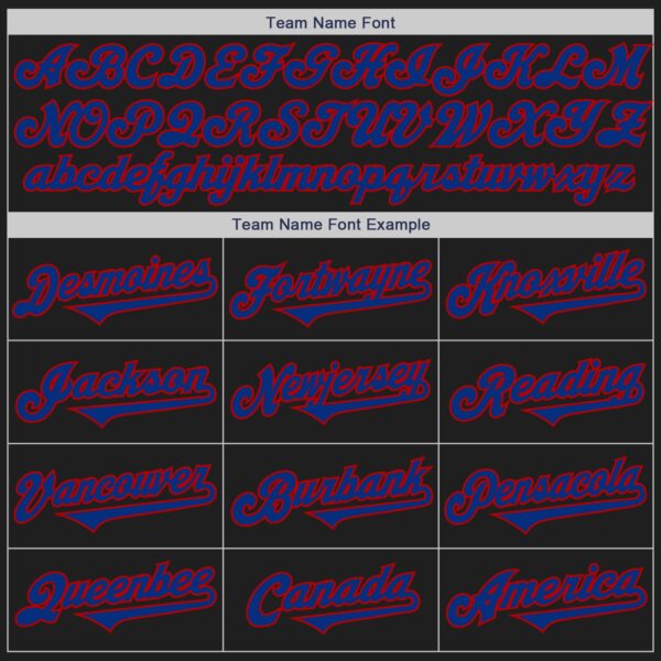 Custom Black Royal-Red Authentic Two Tone Baseball Jersey