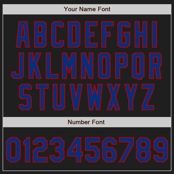 Custom Black Royal-Red Authentic Two Tone Baseball Jersey