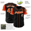 Custom Black Orange-White Authentic Two Tone Baseball Jersey