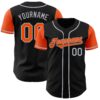 Custom Black Orange-Gray Authentic Two Tone Baseball Jersey