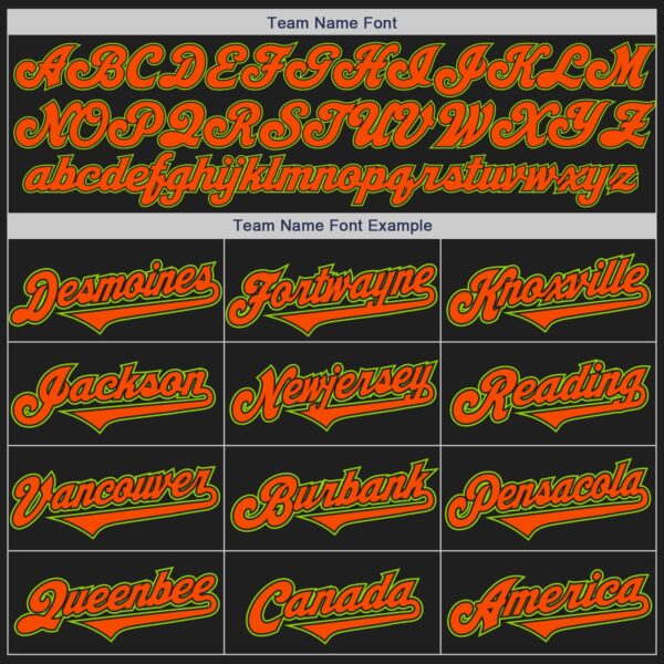 Custom Black Orange-Neon Green Authentic Two Tone Baseball Jersey