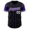 Custom Black Purple-White Authentic Two Tone Baseball Jersey
