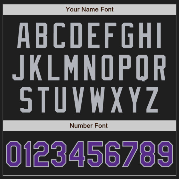 Custom Black Purple-Gray Authentic Two Tone Baseball Jersey