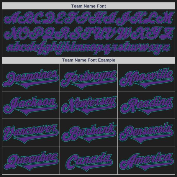 Custom Black Purple-Teal Authentic Two Tone Baseball Jersey