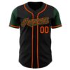 Custom Black Green-Orange Authentic Two Tone Baseball Jersey