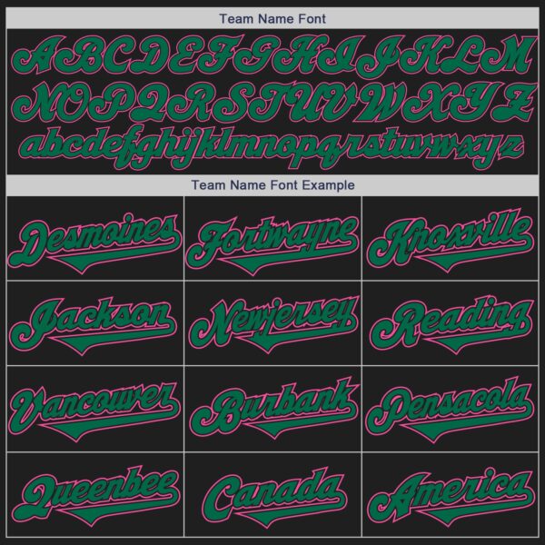 Custom Black Kelly Green-Pink Authentic Two Tone Baseball Jersey