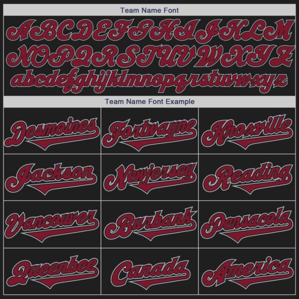 Custom Black Crimson-Gray Authentic Two Tone Baseball Jersey