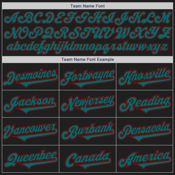 Custom Black Teal-Red Authentic Two Tone Baseball Jersey