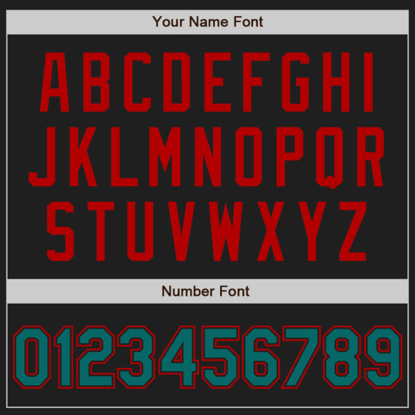 Custom Black Teal-Red Authentic Two Tone Baseball Jersey