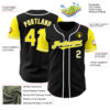 Custom Black Light Yellow-White Authentic Two Tone Baseball Jersey