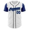 Custom White Royal-Black Authentic Two Tone Baseball Jersey