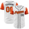 Custom White Orange-Black Authentic Two Tone Baseball Jersey