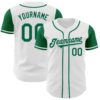Custom White Kelly Green Authentic Two Tone Baseball Jersey