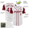 Custom White Crimson Authentic Two Tone Baseball Jersey