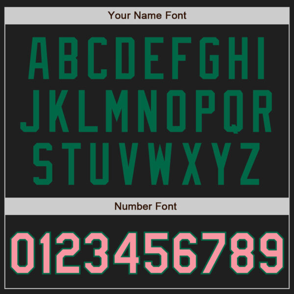 Custom Black Medium Pink-Kelly Green Authentic Two Tone Baseball Jersey