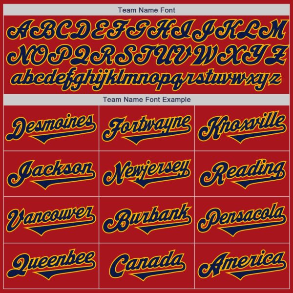 Custom Red Navy-Gold Authentic Two Tone Baseball Jersey