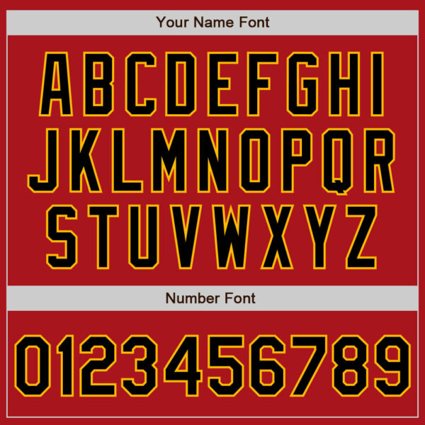 Custom Red Black-Gold Authentic Two Tone Baseball Jersey