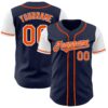 Custom Navy Orange-White Authentic Two Tone Baseball Jersey