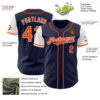 Custom Navy Orange-White Authentic Two Tone Baseball Jersey