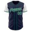 Custom Navy Kelly Green-White Authentic Two Tone Baseball Jersey